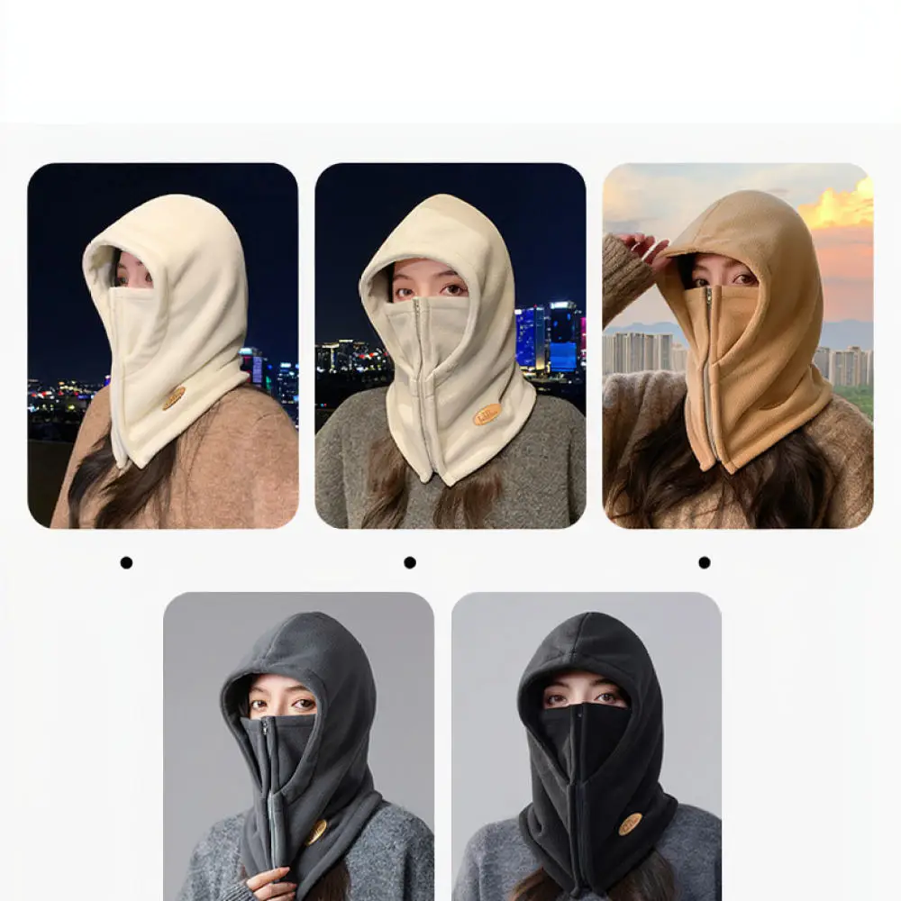 Thickened Fleece Winter Beanie For Xinda Windproof Earflap Cap With Integrated Scarf Outdoor Cycling Thermal Headwear