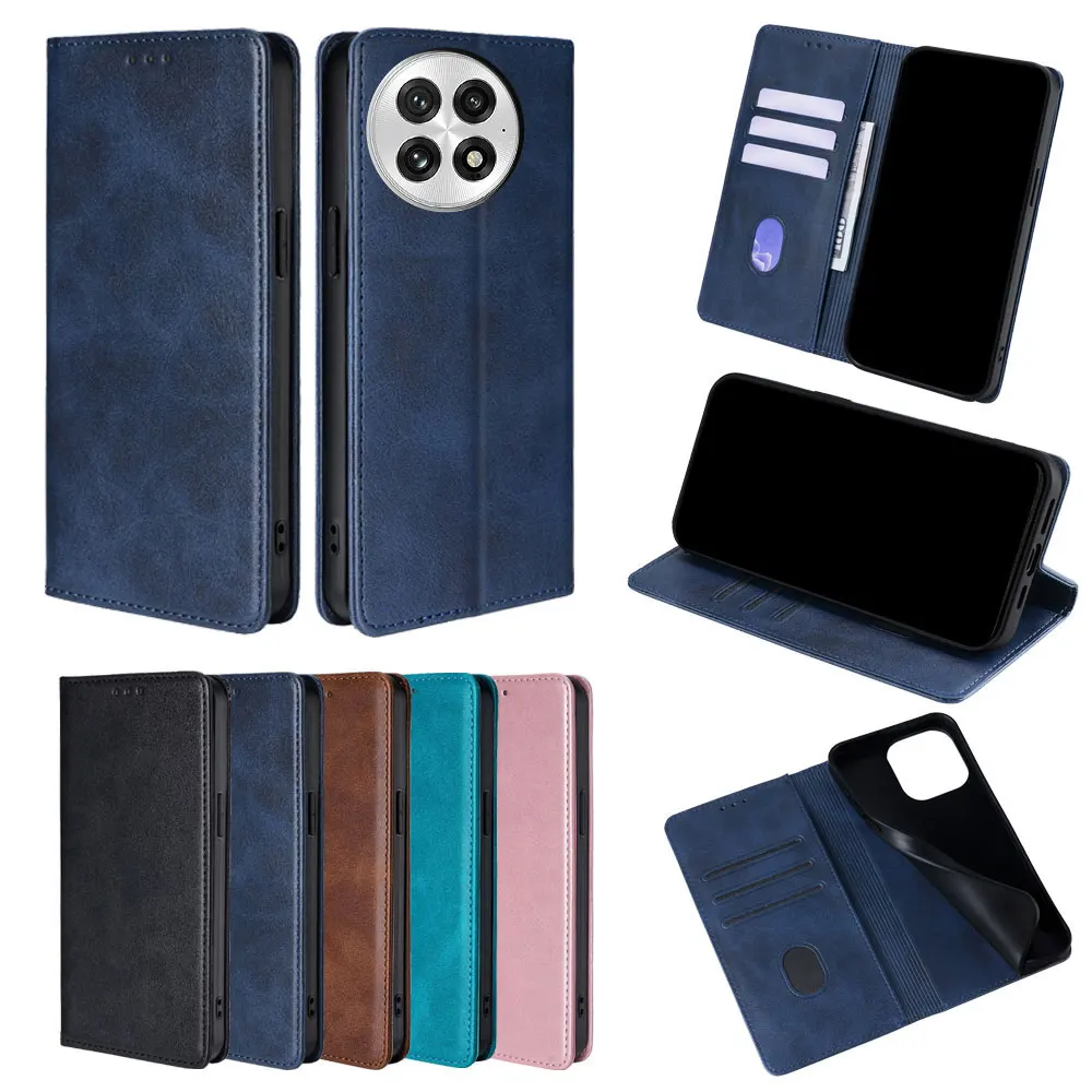 Classic Leather Wallet Case for Oneplus 13 12R 12 11 oneplus ACE 5 Pro Protective Cover Magnetic Flip Book Case With Card Holder