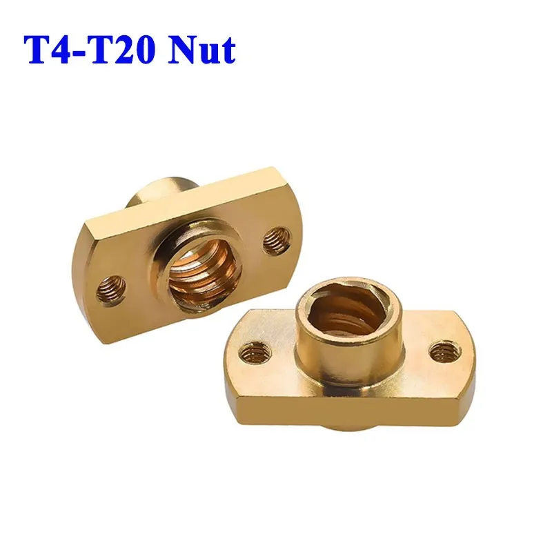 T4-T20 Lead Screw H Flange Brass Nut Trapezoid Screw Nut T4 T5 T6 T8 T10 T12 T16 T20 Double Trimmed Flange Nut Right 3D Printer