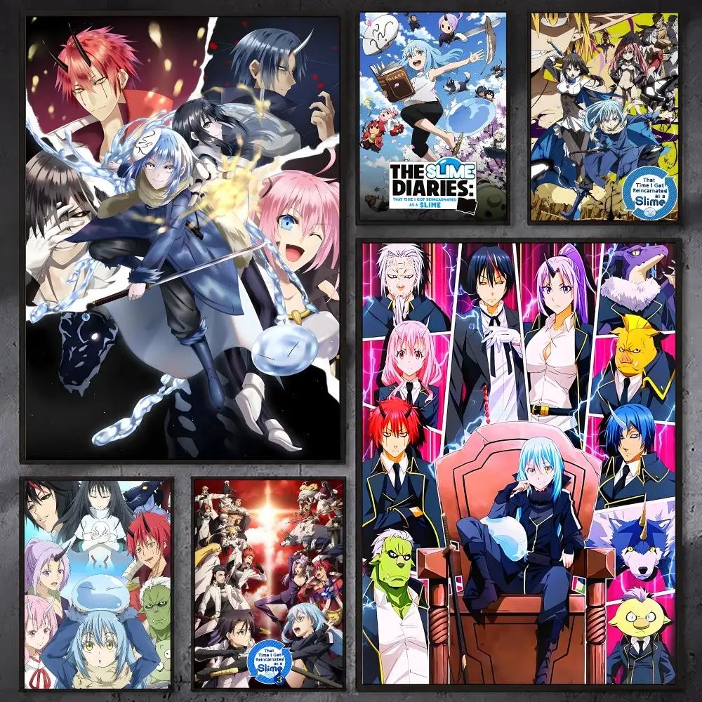 That Time I Got Reincarnated as a Slimes Poster HD Quality Wall Art Retro Posters For Home Room Wall Decor Kawaii Room Decor