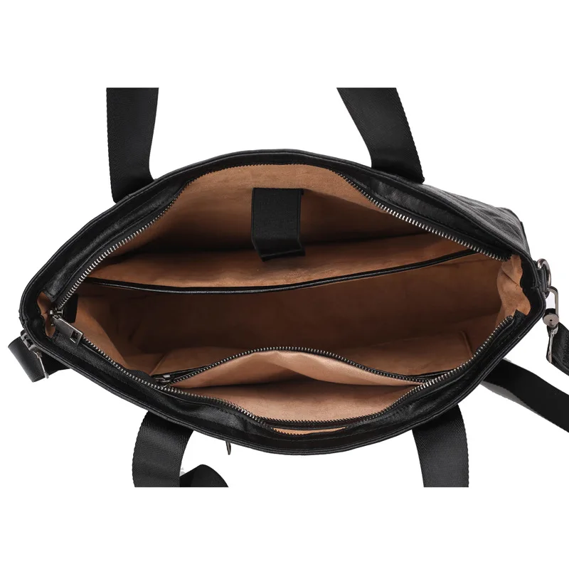 New Briefcase Genuine Leather Business Handbag Top Layer Cowhide Horizontal Casual Large Capacity Men's Laptop Luxury Men Bag