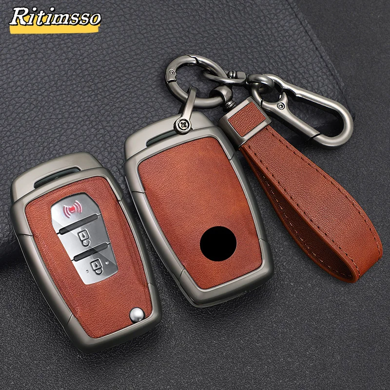 Fashion Alloy Car Flip Key Case Cover Shell For SsangYong Kyron 2 Sanka Actyon Korando Tivoli Protector Fob Holder Accessories