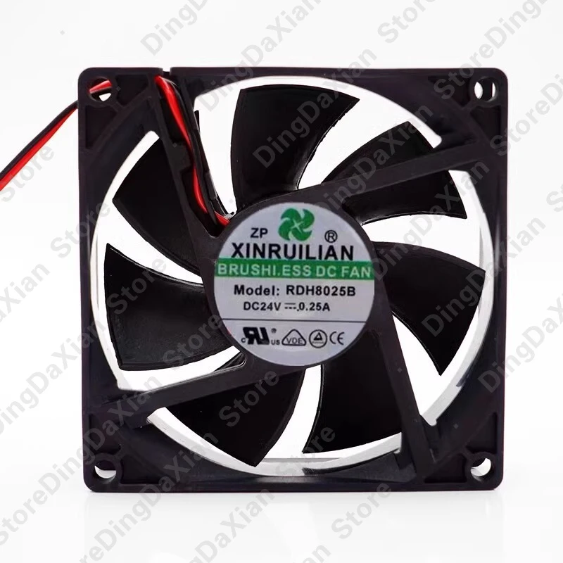 

C 1PCS For RDH8025B2 8025 DC24V 0.15A 8CM 2-wire silent cooling fan