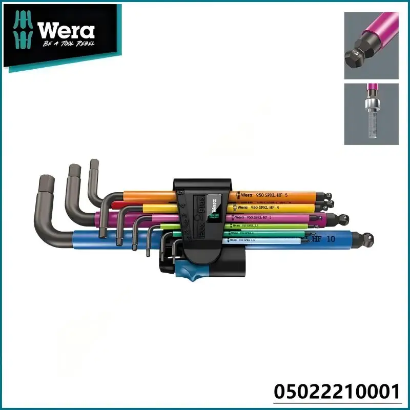 

WERA 05022210001 950 SPKL 9-компонентный шестигранный плюс многоцветный набор шестигранных ключей с HF L-образной ручкой Многоцелевой набор ручных инструментов для ремонта