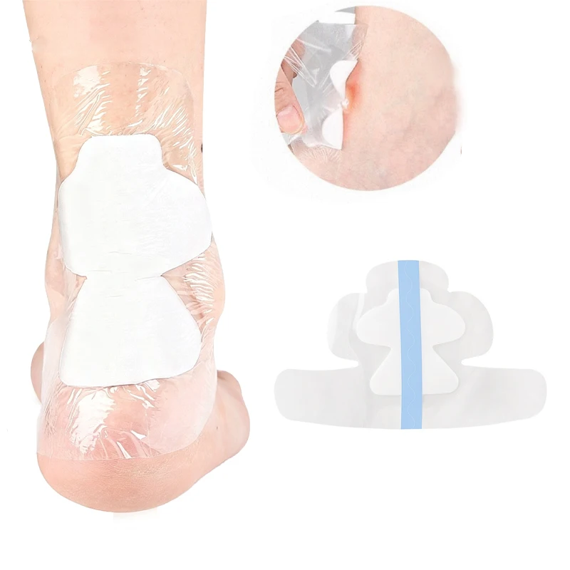 5 irregularly shaped anti-friction patches，waterproof PU and absorbent foam pads designed to cushion impact and relieve pressure