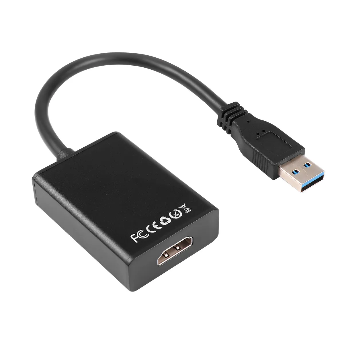 USB 3.0 to Video Adapter Black 1080P 60Hz Converter for Computer Laptop External Display Cable Video Game Mirror Output