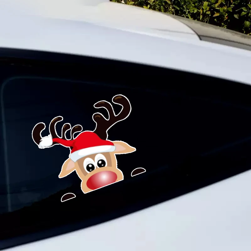 2025 عيد الميلاد جديد نافذة السيارة ملصق ، الديكور الجانب نافذة الوفير ملصق ، سانتا كلوز الأيائل زجاج السيارة لاصقة تزيين