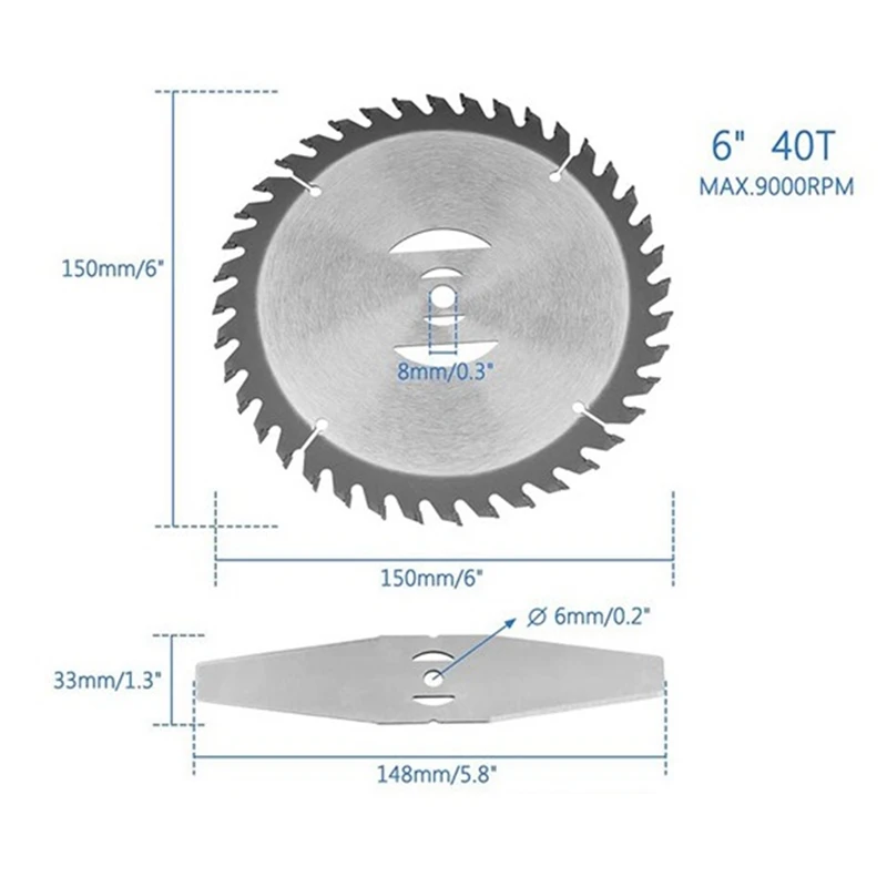 Grass Trimmer Blade Heads Electric Cordless Grass Trimmer Replacements Lawn Mower Brush Cutter Blades Garden Tool