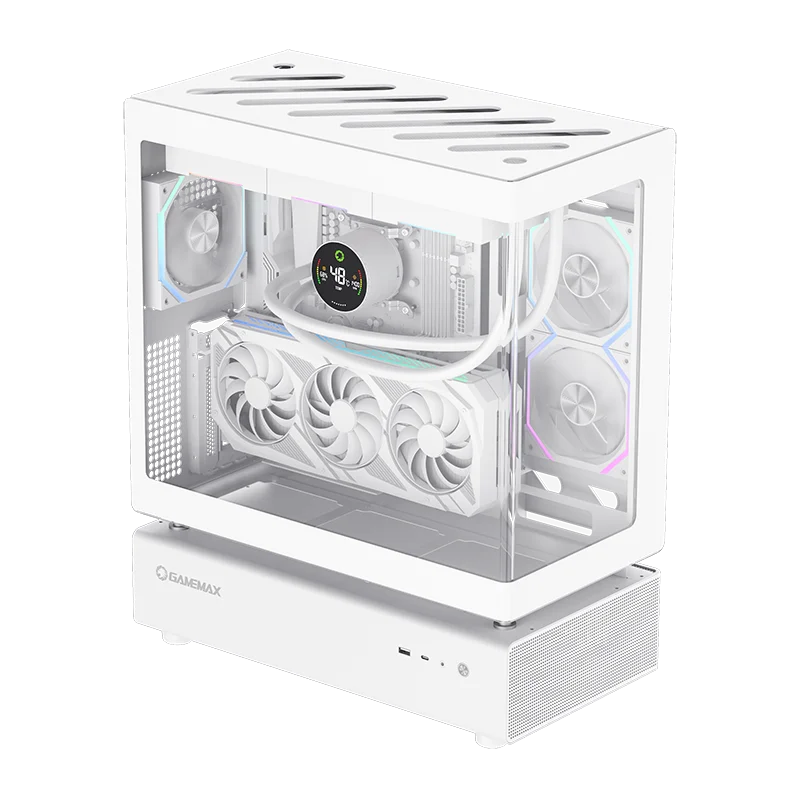 Full Tower ATX Gaming PC Case with Fan Detachable Modular Design 270 Coverage 6 ARGB Fans Curved Glass ATX PSU