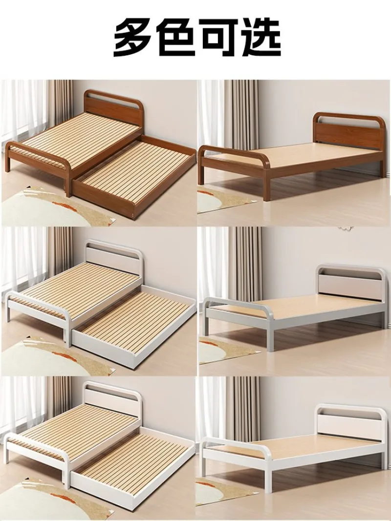 Children's bed Nordic simple bedroom full solid wood trailer pull-out bed small apartment space saving bunk bed mother and child