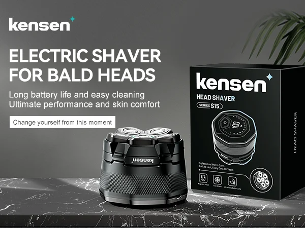 KENSEN Electric Head Shavers for Bald Men 6D Magnetic Razor Beard Trimmer USB Rechargeable LED Display Waterproof Beard Shavers