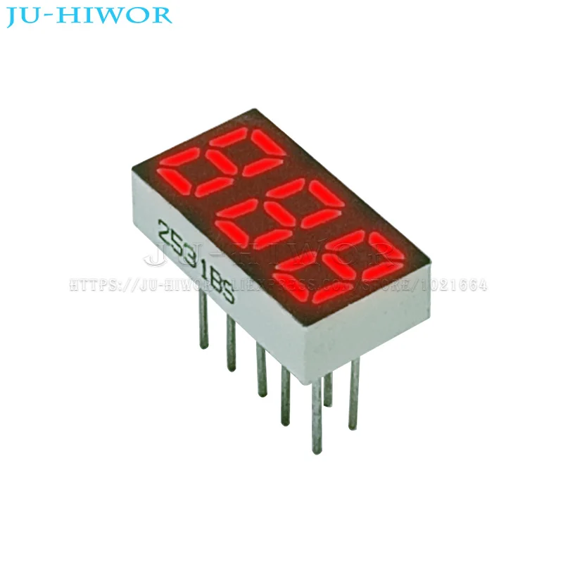 10pcs 0.25 Inch 10Pins 2531AS 2531BS 3 Digits Bits 7 Segment Red LED Digital Display Digitron Common Anode Cathode C-C C-A