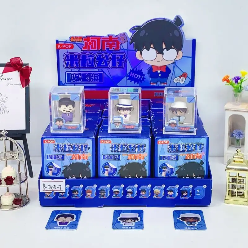 Mini Figuras de Conan Versión Q en Caja Sorpresa, Adorno Kawaii para Escritorio, Edición Limitada, Regalo Coleccionable de Anime