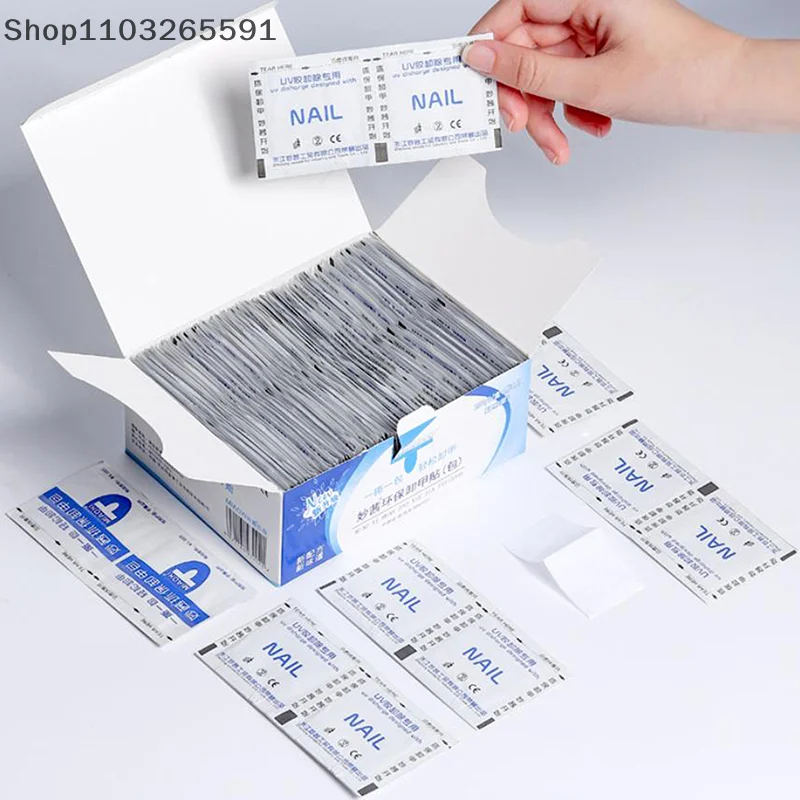 

300/100 Pieces Degreasing Nail Wipes For Gel Nail Polish Removal – Foil-Sealed Nail Art Tools Compatible With UV/LED Cured Gels