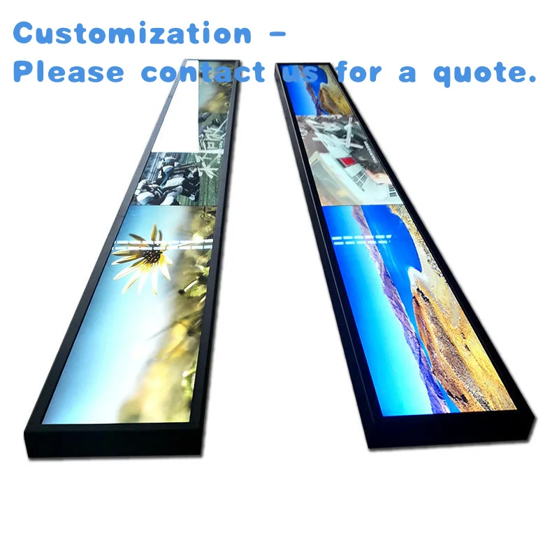 custom.24 25 Inch Supermarket Shelf Strip Screen Advertising Ultra Wide Stretched Lcd 2k 4k Stretched Bar Display Touchscre