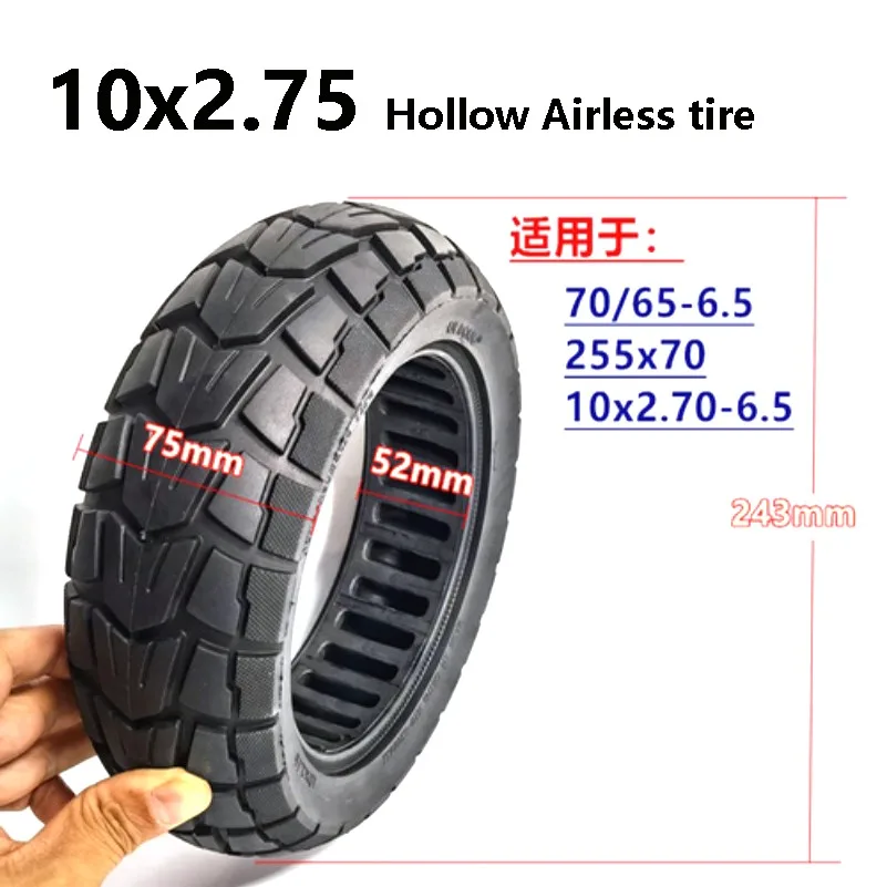 60/70/85/90/100/65-6.5 vacuum tire 10x2.50/2.70-6.5 Airless  for Motorized scooter s