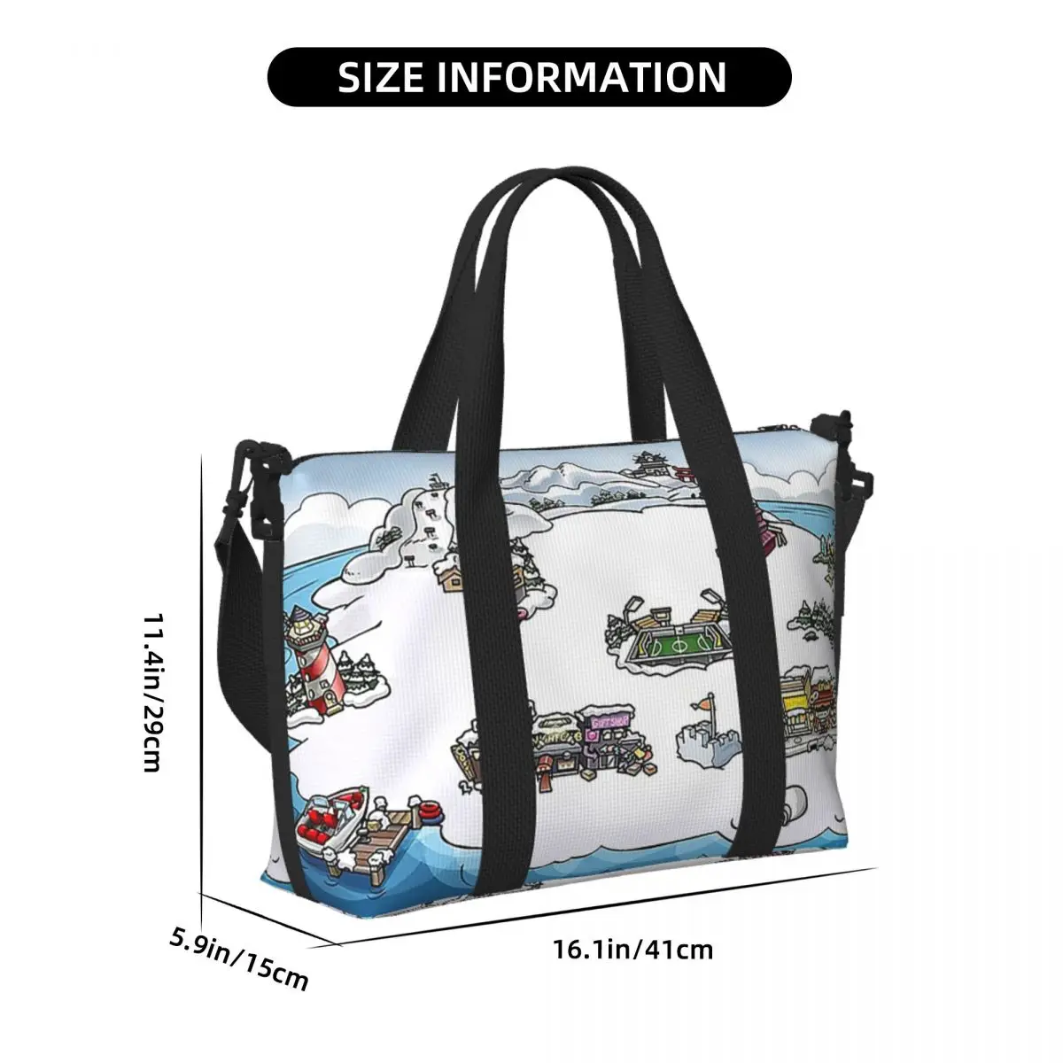 Bolso de viaje personalizado con mapa de pingüino para Club, bolso