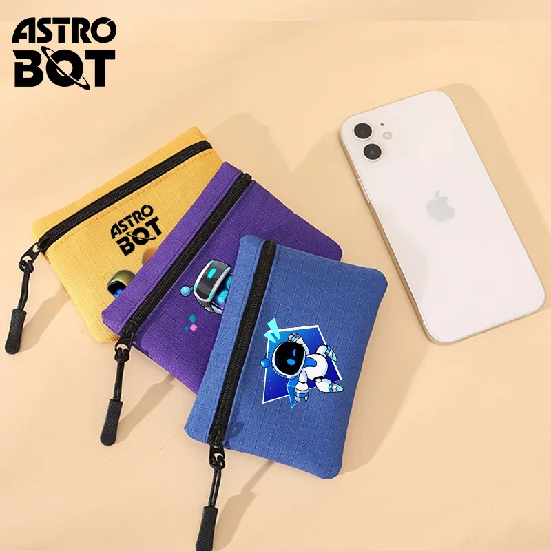 Astro Bot Coin Purse Kids ID Credit Card Holder Zipper Mini Pouch Kawaii Cartoon Print Women Key Storage Bags Wallet Organizer