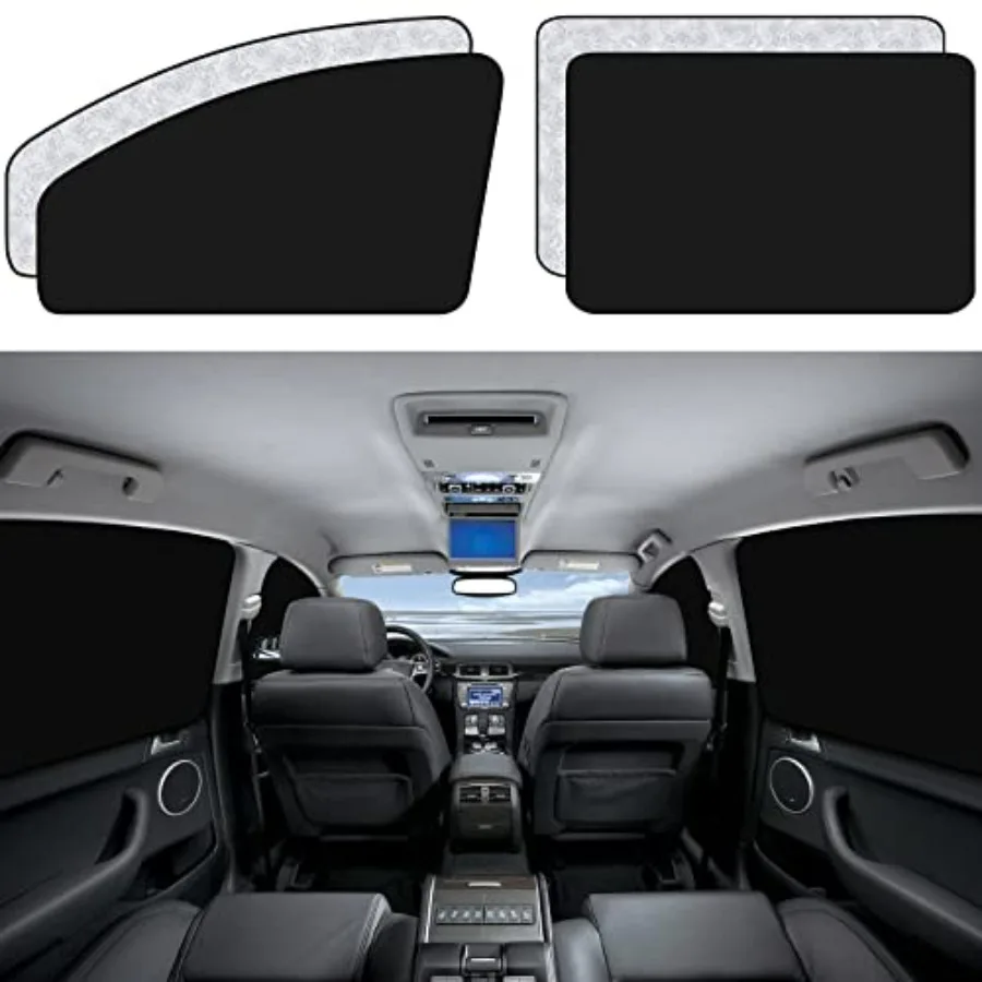 Car Window Sun Shades Covers - 4 Pcs ic Privacy Side Sunshades Blackout Auto Camping Curtains Accessories for Sleeping Family a