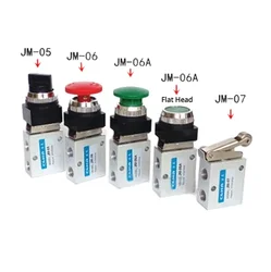 2 Position 3 Way Air Manual Mechanical Valve JM-05 JM-06 JM-06A JM-07 Rotary Type Hand Control Valves Knob / Button / Roller