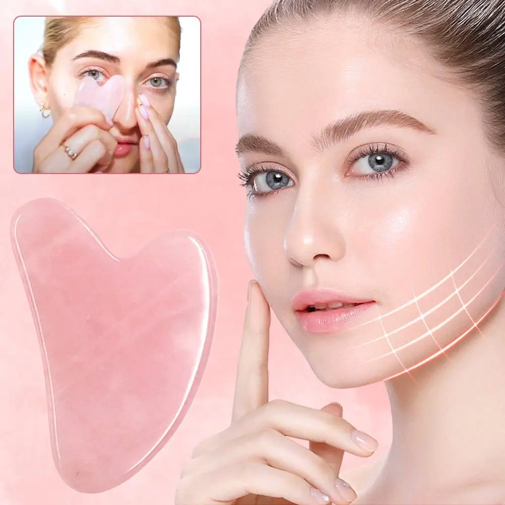 

Gua Sha Massage Board for Face Rose Pink Guasha Plate Jade Face Massager Scrapers Tools for Face Neck Back Body