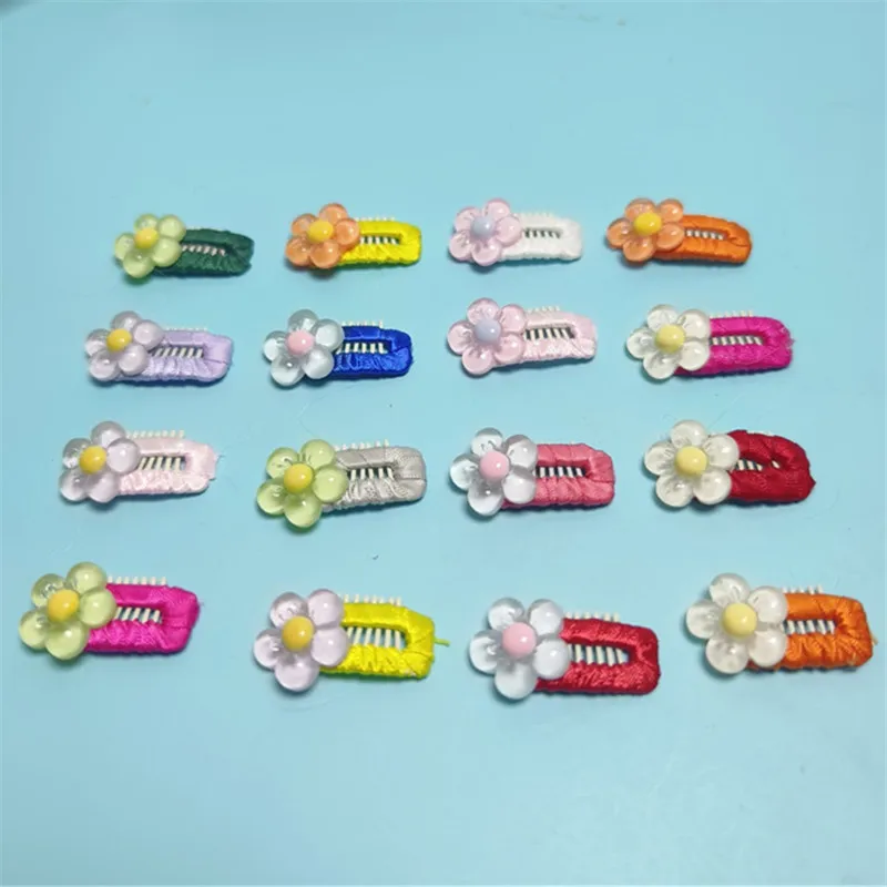 4PCS Dog BB Clip Pet Flower Hairpin Mini Ground Yorkshire Than Bear Bowknot Cat Hair Clip Pet Grooming Head Accessory