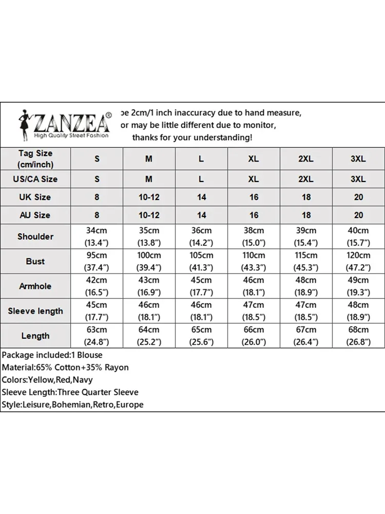 ZANZEA femme Vintage grandes chemisiers à carreaux élégant col rond 3/4 manches bouffantes coton mélange Blusas Mujer été jour porter trajet hauts