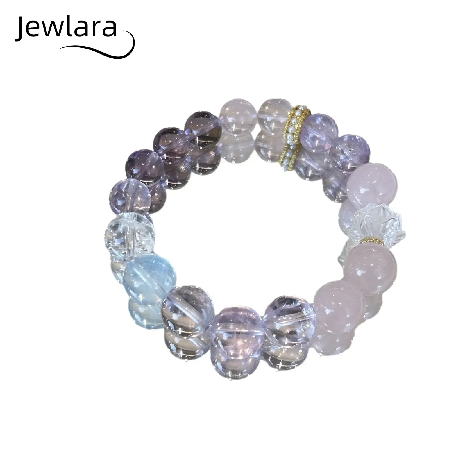 

JEWLARA Jewelry Bracelet Natural, Amethyst, Pink Crystal, Girls Beads