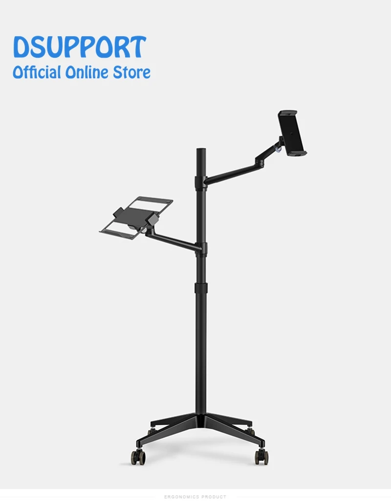 UP-9L Full rotation 3 in 1 Mobile+Tablet PC Holder+Laptop Stand Holder Dual Arm Office floor stand Lapdesk Bracket UP-9LN