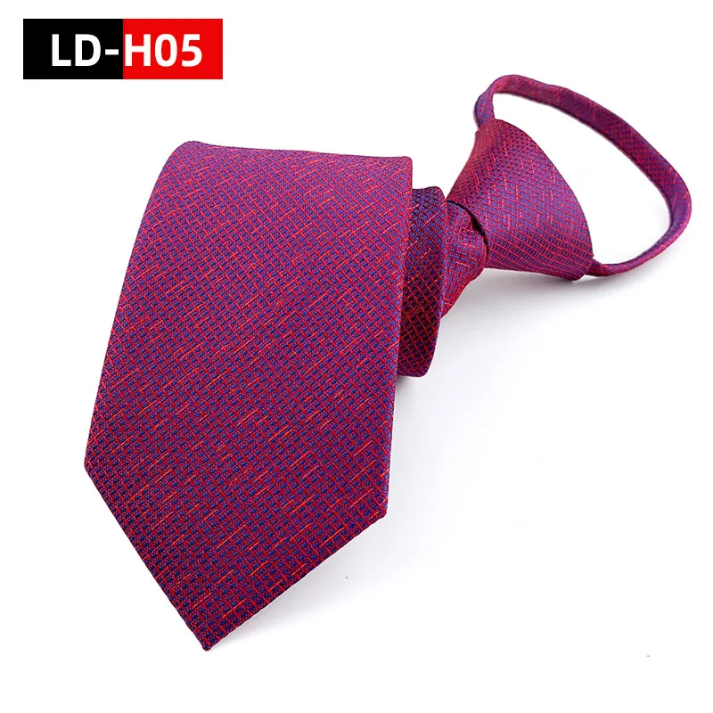 7cm Mens Tie Pre-tied Business Wedding Easy Wear Neck Tie Zipper Lazy Pre-tied Korean Style Striped Solid Necktie