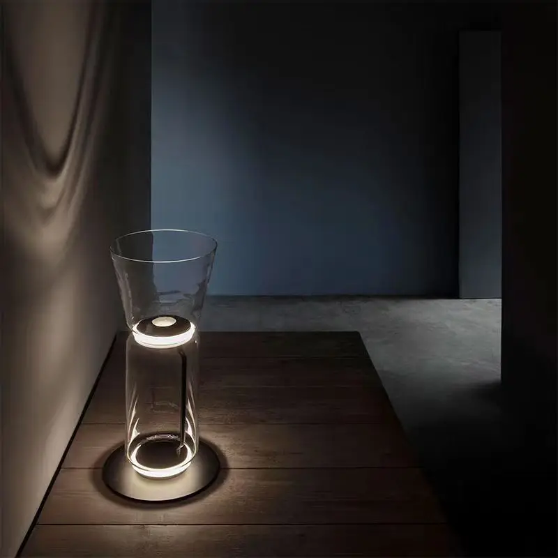 Tunnel Floor Lamp Transparent Glass LED Italian designer standing Lamp for Living Room Sofa Villa Loft Bedside Corner Lamp