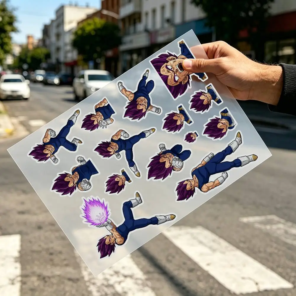 Autocollant réfléchissant pour moto Anime Vegeta Ultra Ego, autocollant de sécurité haute visibilité pour casque, voiture, vélo, auto-adhésif imperméable