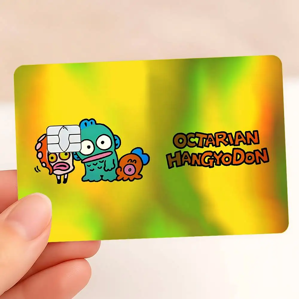 Cute H-Hangyodon Holographic Sticker Laser Film Shinny Skin For Debit Credit Bank Card