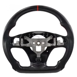 Real Carbon Fiber Steering Wheel For Chevy Corvette C6 2012 2013 Leather Car Racing Wheel Car Accessories