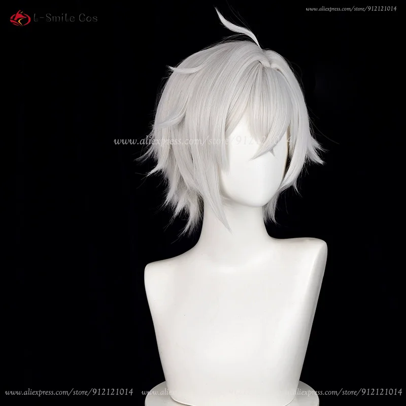 ZZZ Seth Lowell Cosplay Wig 30cm Silver White Wigs For Men Women Cosplay Anime Wig Heat Resistant Synthetic Hair Halloween view 4