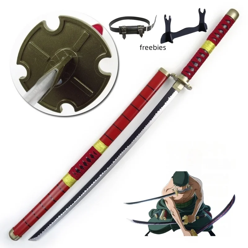 40incn Roronoa Zoro Katana Ninja Mes Zwaard Anime Cosplay Kostuum Zoro Real Size Japanse Katana Originele Samurai Sabel Gift
