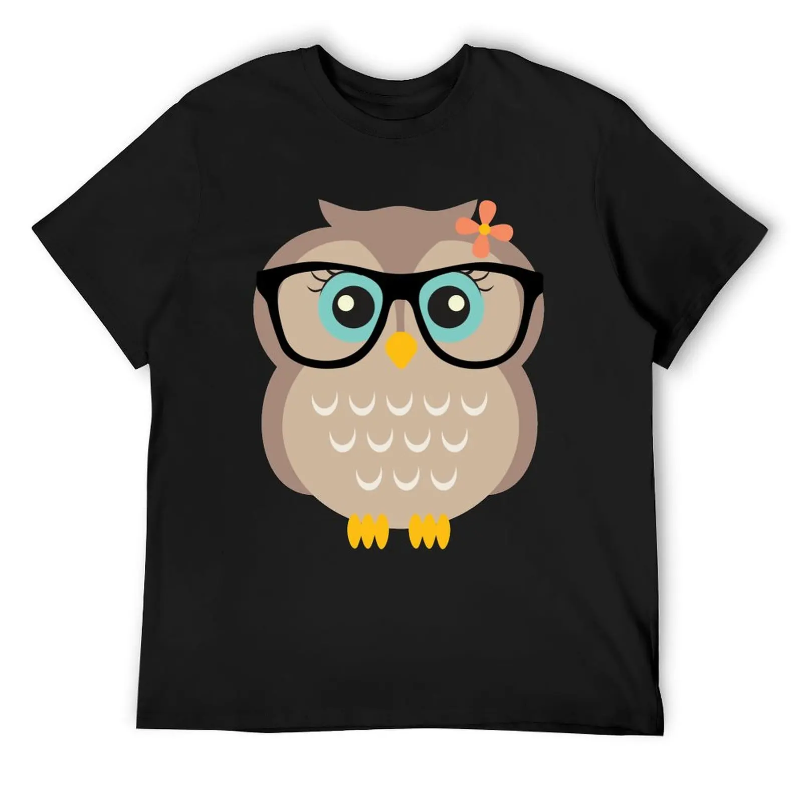 Cute Hipster Girl Owl T-Shirt oversizeds customizeds cotton graphic tees sublime outfits for men