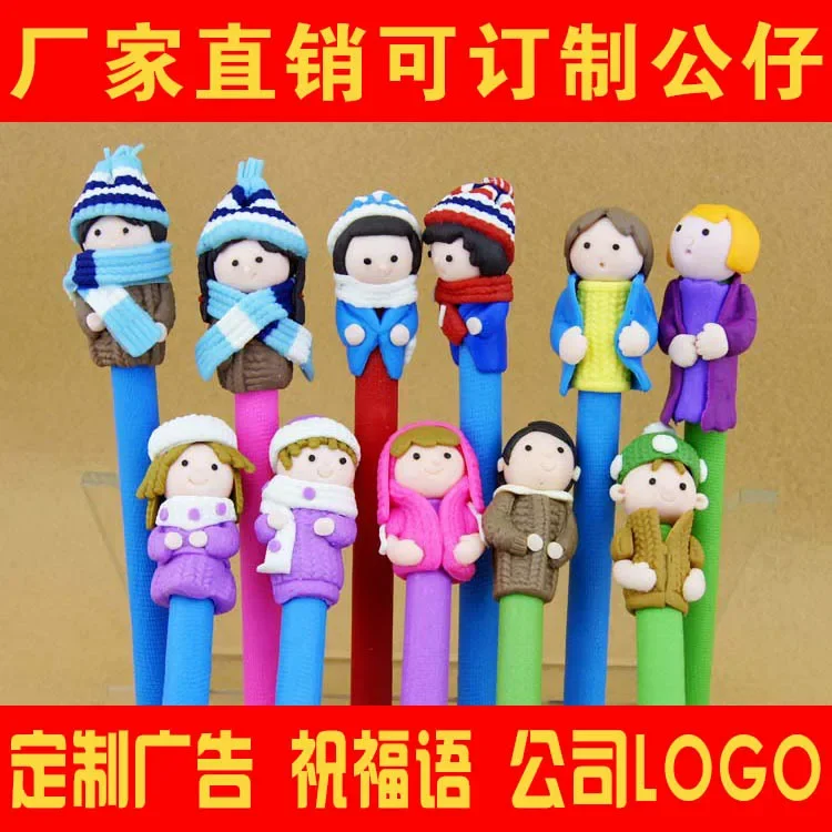 

30PCS Factory direct sales of soft clay pens, soft clay handicrafts, soft clay handmade ballpoint pens, wholesale