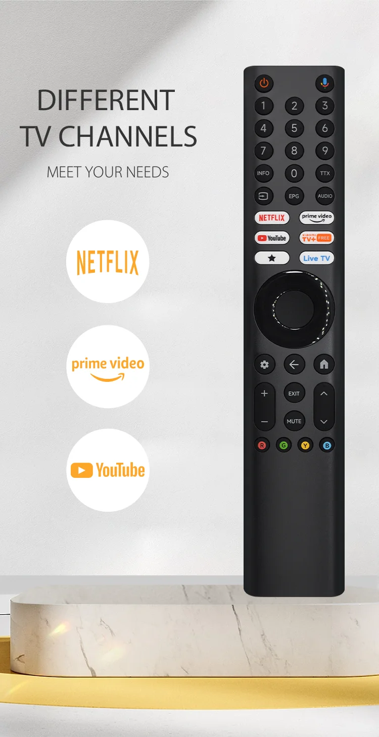 Neue XMRM-P3 Sprachfernbedienung für Xiaomi, kompatibel mit Xiaomi TV-Ersatzteilen, mit Netflix- und YouTube-Taste. – Detail 4