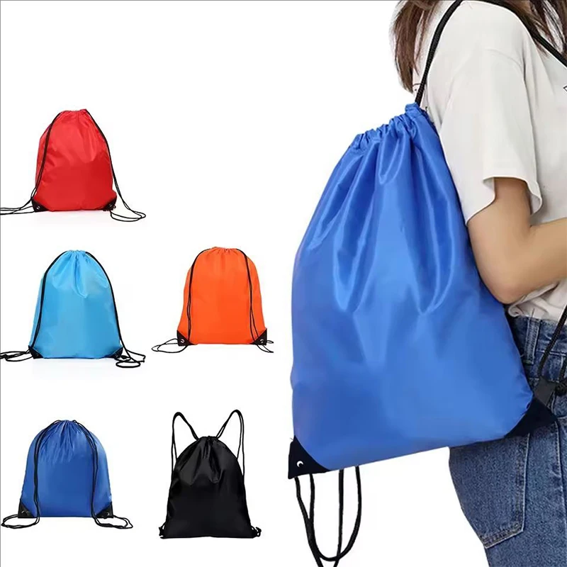 Waterproof Foldable Gym Bag Bundle Pocket Fitness Backpack Drawstring Shop Pocket Hiking Camping Swimming Men Women Sports Bags