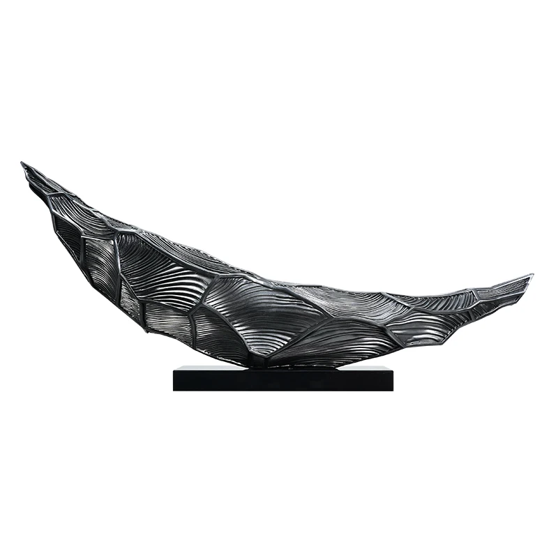 Hotel lobby treasure boat abstract sculpture artwork fiberglass landscape installation hall entrance new Chinese style ornament