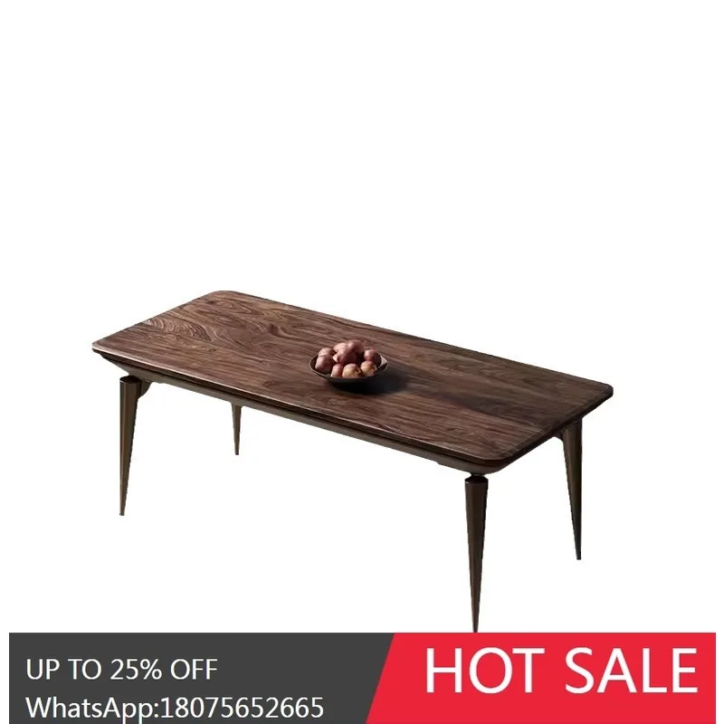 

SGF Black Walnut Long Dining Table Large Flat Modern Light Luxury Dining Set