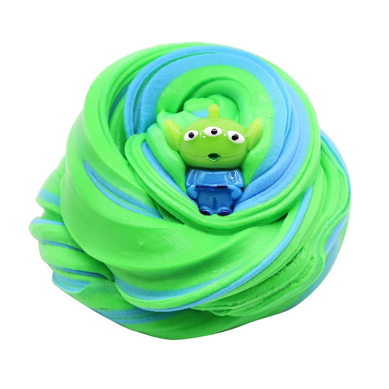 New Slime Fluffy Set for Kid Cartoon Cotton Mud Puff Color Mud Diy Accessories Decompression Charms Slime Toys Plasticine Gift