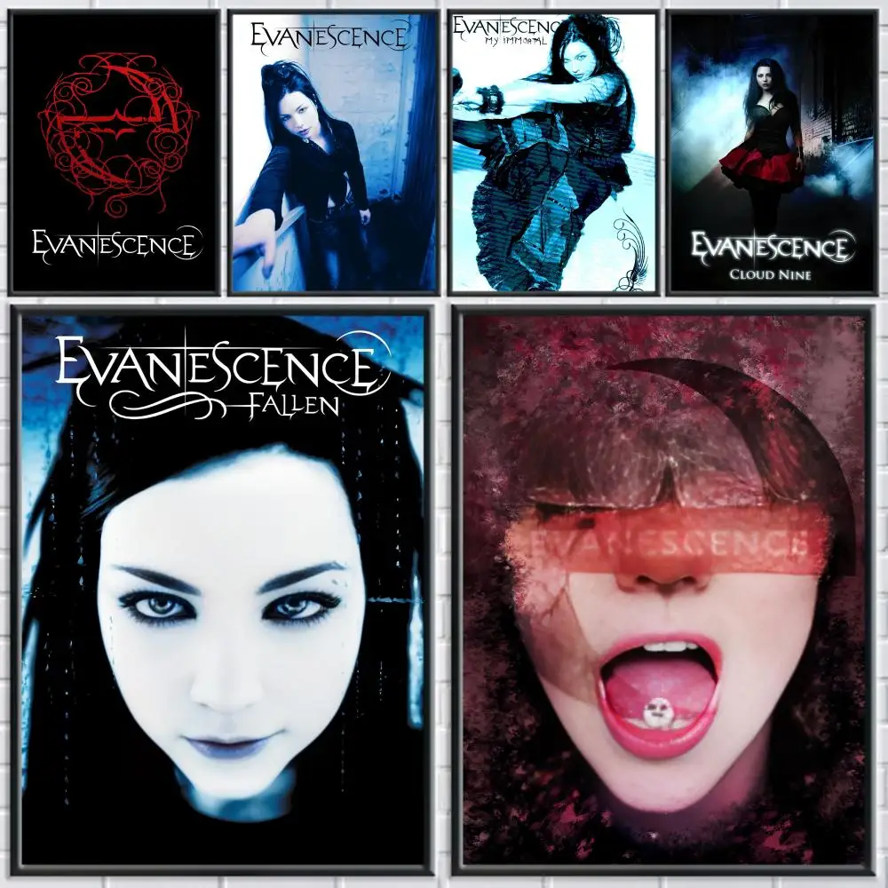 E-Evanescence A-Amy Lee Poster Adesivo perfeito Arte de parede autoadesiva projetada para espaços de jantar de escritório doméstico