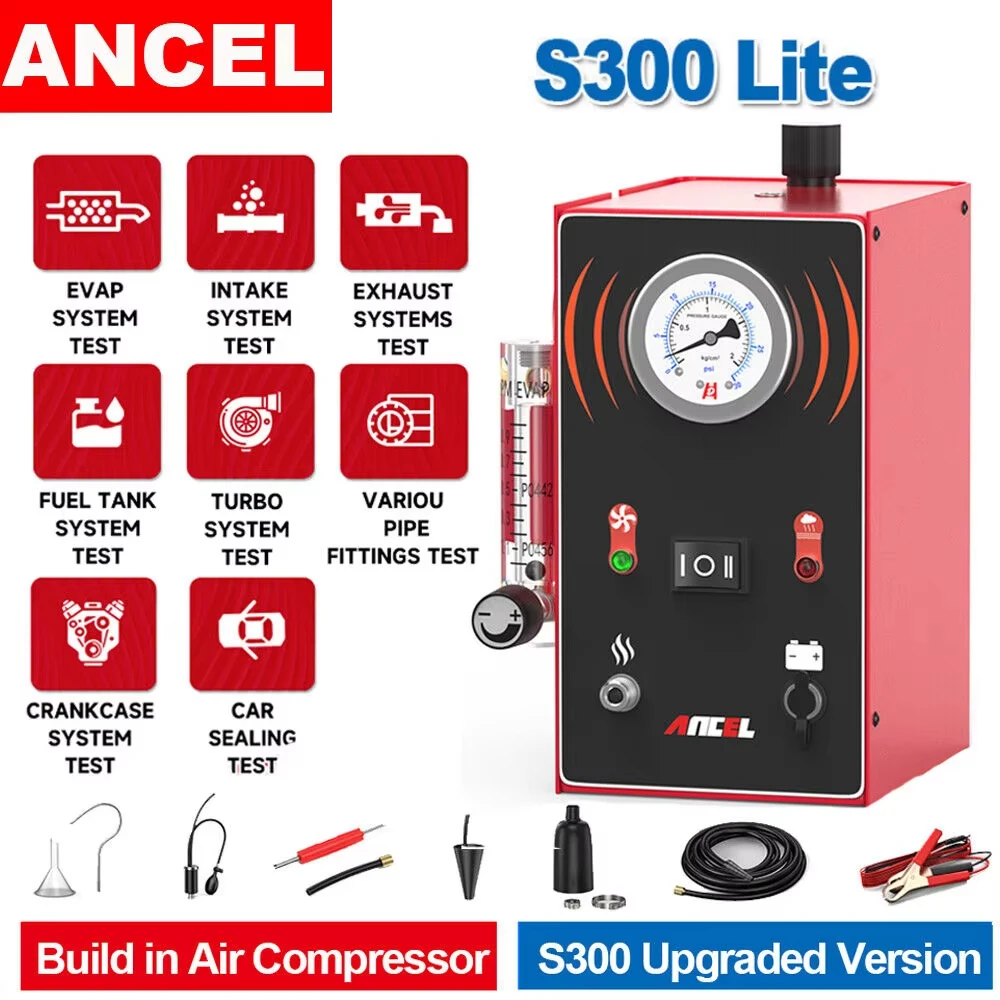 

ANCEL S300 Lite Profession EVAP Smoke Diagnostics Tool Test Crankcase Fuel Pipe Tank EVAP system Automobile Fog machine Analyzer