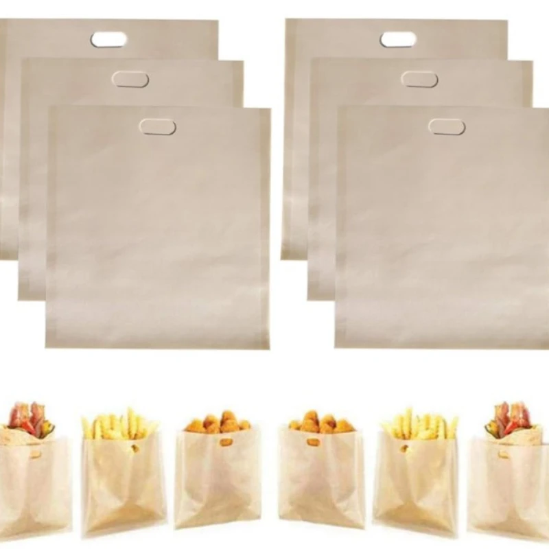 5 Pcs/set Reusable Toaster Bag Sandwich Bags Fiberglass Toast Microwave Heating Non Stick Bread Bag bakery accessories