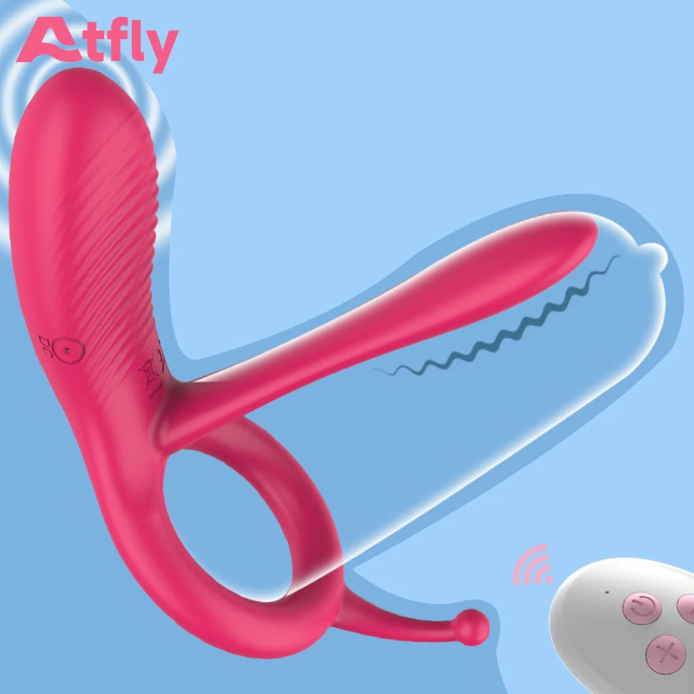 Remote Control Penis Ring Vibratior for Couple Delayed Ejaculation Vibrating Cock Ring Clitoris Stimulator Sex Toys for Men