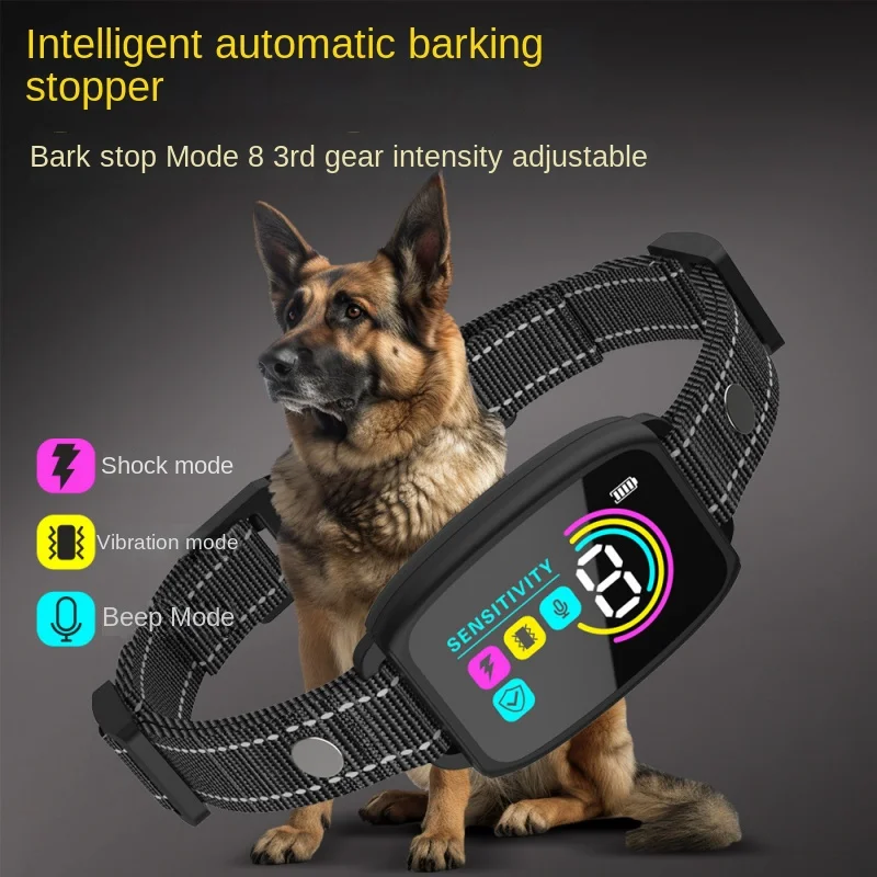 

Intelligent Dog Collar Anti Barking Automatic Stop Device Dog Training Electric Anti Disturbance Stop Barking Waterproof
