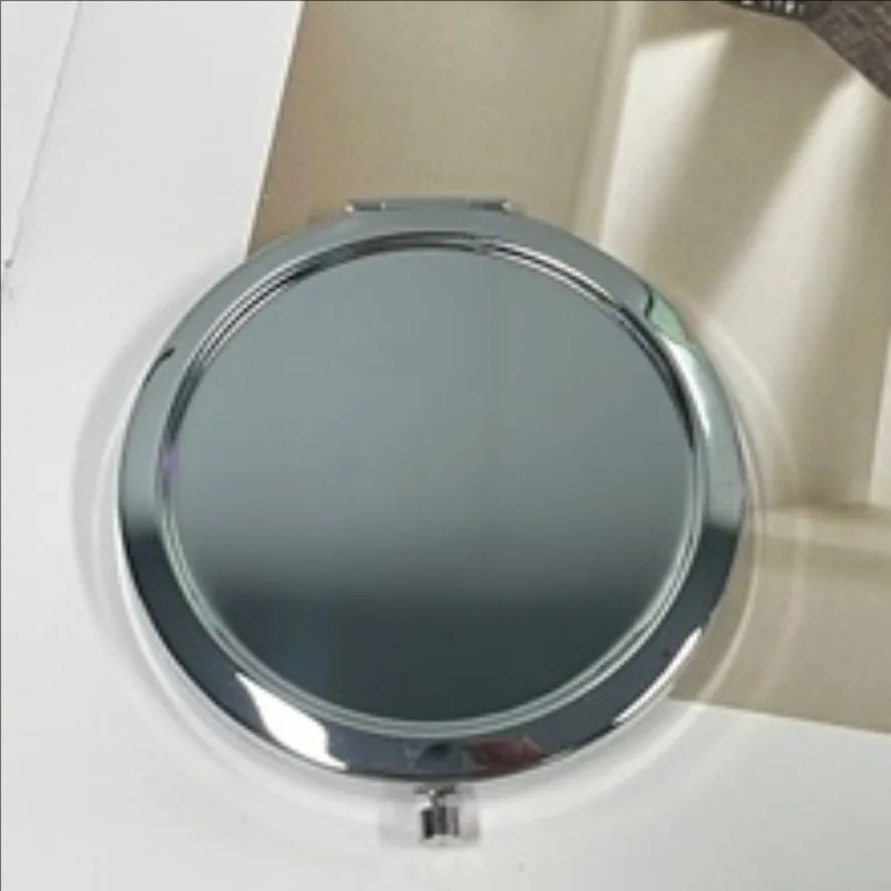 Klappbarer Make-up-Spiegel aus massivem Metall, tragbar, kompakt, Reise-Kosmetikspiegel mit Sockel, DIY-Geschenk, persönliches individuelles Logo