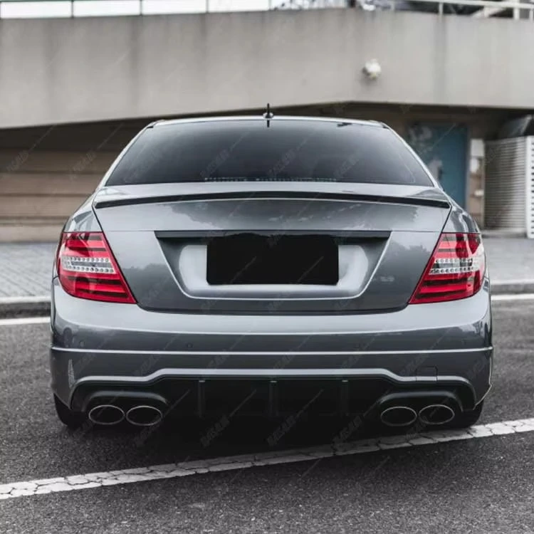 STLF Car Body Kit for Benzs C Class W204 Upgrade to C63 Style With Front Bumper Rear Bumper Side Skirts Rear Diffuser 6